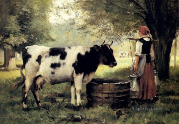 The Milkmaid farm life Realism Julien Dupre Oil Paintings